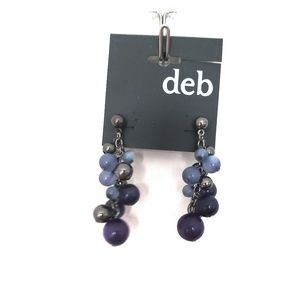 NWT Deb glass dangle earrings